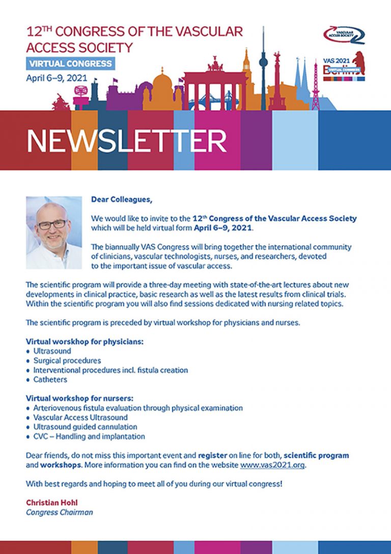 12th Congress of the Vascular Access Society 6 de Abril 2021